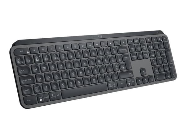 Logitech MX Keys - Tastatur - bakbelysning - trådløs - Bluetooth, 2.4 GHz - QWERTY - US International - grafitt