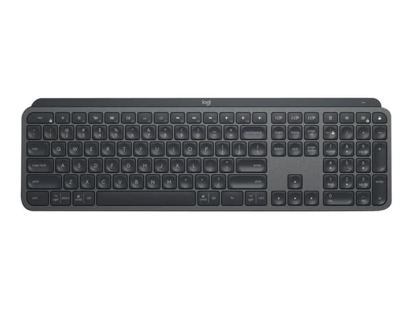 Logitech MX Keys - Tastatur - bakbelysning - trådløs - Bluetooth, 2.4 GHz - QWERTY - US International - grafitt
