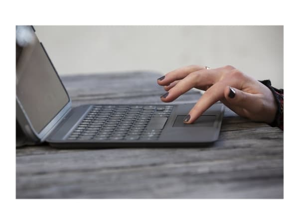 ZAGG Pro Keys with Trackpad - Tastatur og folioveske - bakgrunnsbelyst - Bluetooth - Nordisk - svart/grå tastatur, svart/grå boks - for Apple 10.2-in