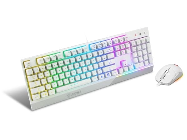 MSI Vigor GK30 combo - Tastatur- og mussett - bakgrunnsbelyst Hvit