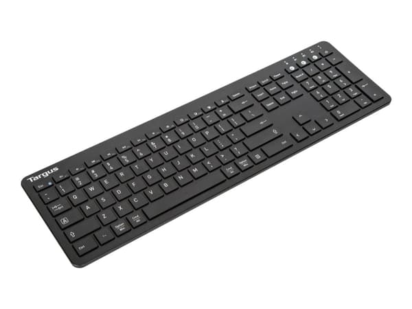Targus Full-Size Multi-Device - Tastatur - bakteriedrepende middel - trådløs - Bluetooth 5.1 - Tysk - svart