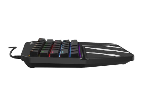 Hama uRage Exodus 410 One-Handed - Tangentbord - bakgrundsbelyst - USB - tangentbrytare: Outemu Blue - svart