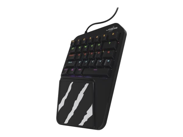 Hama uRage Exodus 410 One-Handed - Tangentbord - bakgrundsbelyst - USB - tangentbrytare: Outemu Blue - svart