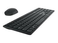 Dell Pro KM5221W - Sats med tangentbord och mus - trådlös - 2.4 GHz - kanadensisk franska - svart - för Precision 7560; XPS 13 9310, 15 9510