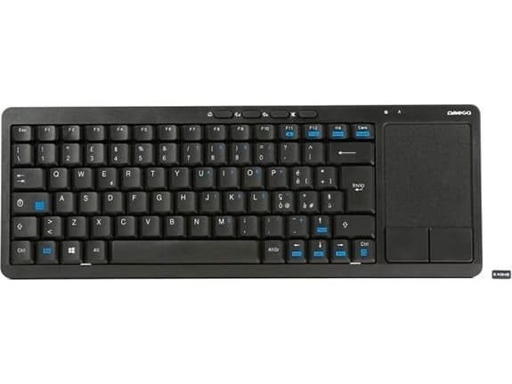 Omega OKB004BES, Täysikokoinen (100 %), Langaton RF, QWERTY, Musta