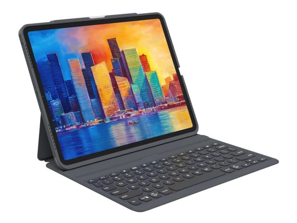 ZAGG Pro Keys - Tastatur og folioveske - bakgrunnsbelyst - Bluetooth - Nordisk - svart/grå tastatur, svart/grå boks - for Apple 11-inch iPad Pro (1.