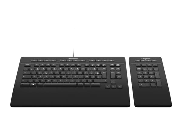 3Dconnexion Keyboard Pro with Numpad - Sett med tastatur og numerisk tastatur - USB - QWERTY - US International