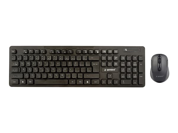 Gembird - Sats med tangentbord och mus - trådlös - 2.4 GHz - QWERTY - amerikansk - svart - färglåda