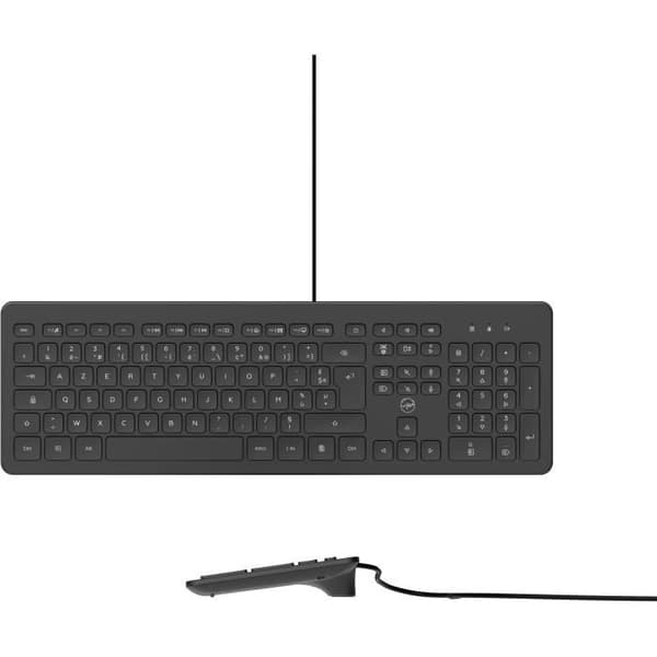 MOBILITY LAB ML304250 - Kablad PC -tangentbord med 2 integrerade USB -hubbar - Svart