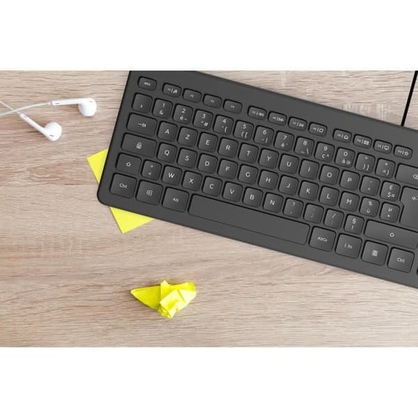 MOBILITY LAB ML304250 - Kablad PC -tangentbord med 2 integrerade USB -hubbar - Svart