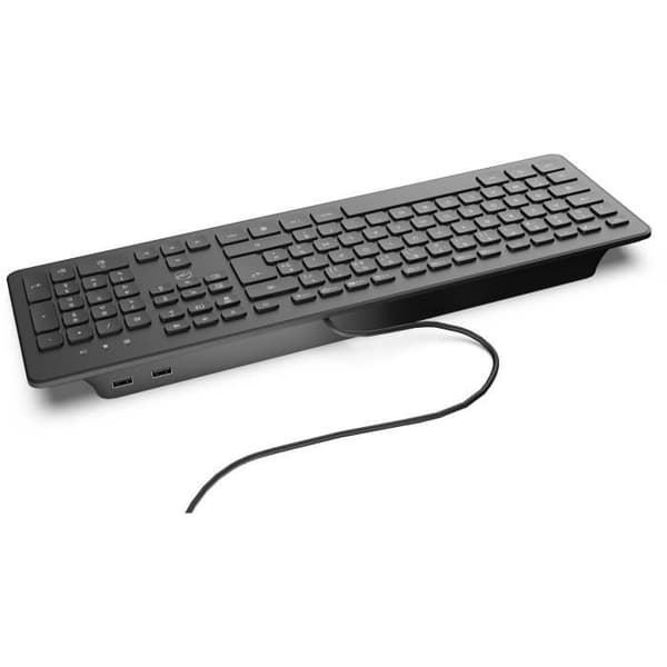 MOBILITY LAB ML304250 - Kablad PC -tangentbord med 2 integrerade USB -hubbar - Svart