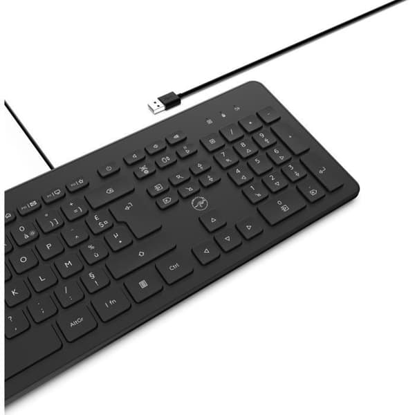MOBILITY LAB ML304250 - Kablad PC -tangentbord med 2 integrerade USB -hubbar - Svart