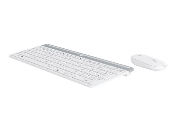 Logitech Slim Wireless Combo MK470 - Sats med tangentbord och mus - trådlös - 2.4 GHz - italiensk - offwhite Vit