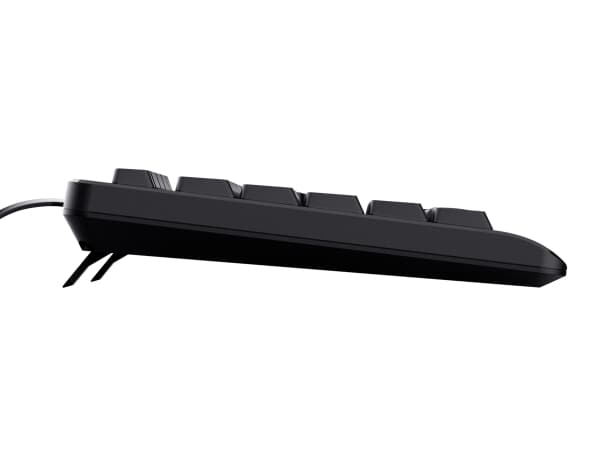 Trust Primo, Fullstor (100 %), Kabel, USB, Membrantangentbrytare, QWERTY, Svart