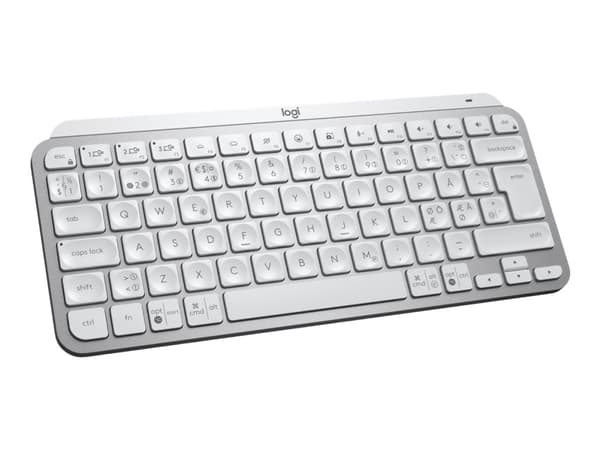 Logitech MX Keys Mini for Business - Tangentbord - bakgrundsbelyst - trådlös - Bluetooth LE - QWERTY - hela norden - blekgrå Gjuten aluminium, Vit