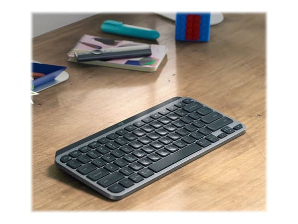 Logitech MX Keys Mini for Business, Mini, RF Wireless + Bluetooth, Näppäimen saksikytkin, QWERTY, LED, Grafiitti