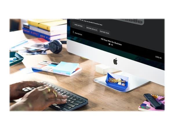 Logitech MX Keys Mini for Business - Tastatur - bakbelysning - trådløs - Bluetooth LE - QWERTY - Internasjonal engelsk / kanadisk fransk - grafitt Grafitt