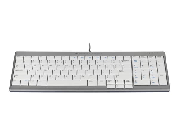 BakkerElkhuizen UltraBoard 960, Mini, USB, QWERTY, Harmaa, Valkoinen