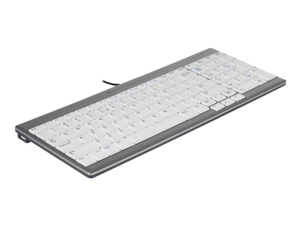 BakkerElkhuizen UltraBoard 960, Mini, USB, QWERTY, Harmaa, Valkoinen