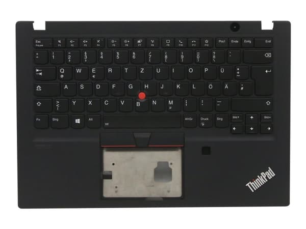 Sunrex - Ersättningstangentbord för bärbar dator - med Trackpoint - bakgrundsbelyst - AZERTY - tysk - svart - FRU - med övre skydd - för ThinkPad T14