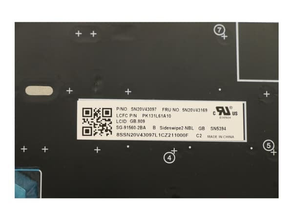 Lenovo - Ersättningstangentbord för bärbar dator - med Trackpoint - QWERTY - brittisk - svart - FRU - för ThinkPad L13 Gen 2; L13 Yoga Gen 2; X13 Gen