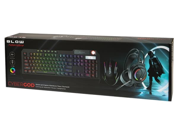 BLOW 84-218, Koblet med ledninger (ikke trådløs), USB, QWERTY, LED, Sort, Mus inkludert