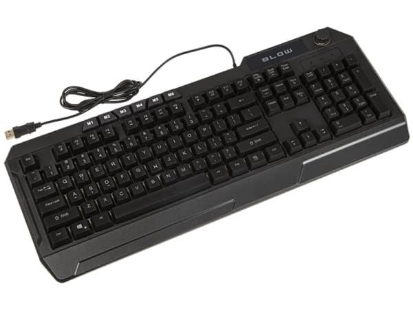 BLOW 84-218, Koblet med ledninger (ikke trådløs), USB, QWERTY, LED, Sort, Mus inkludert