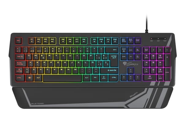 GENESIS Rhod 350 RGB, Kabel, USB, Membrantangentbrytare, QWERTY, RGB LED, Svart