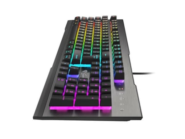 GENESIS Rhod 500 RGB, Kabel, USB, Membrantangentbrytare, QWERTY, RGB LED, Svart, Silver