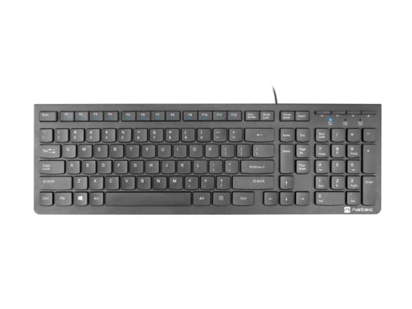 NATEC DISCUS 2, Full størrelse (100 og), Koblet med ledninger (ikke trådløs), USB, Membrannøkkelbryter, QWERTY, Sort Sort