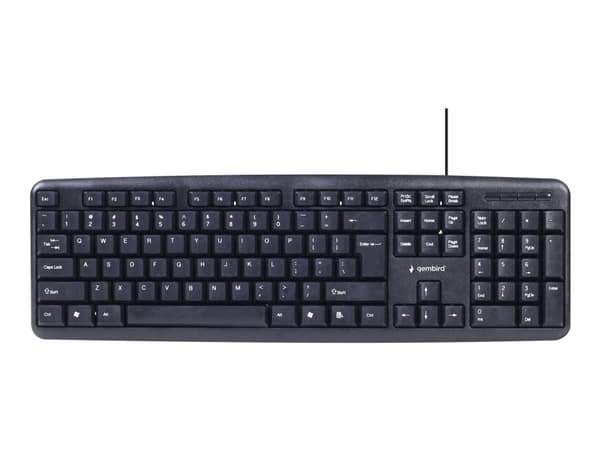 Gembird KBS-UO4-01, Täysikokoinen (100 %), USB, QWERTY, Musta, Sisältää hiiren musta