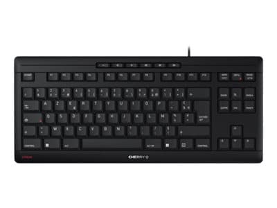 CHERRY STREAM KEYBOARD TKL - Tangentbord - USB - AZERTY - fransk - tangentbrytare: CHERRY SX - svart