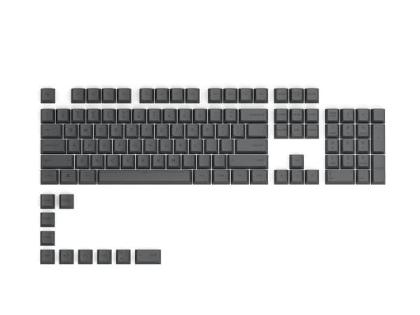 Glorious GPBT Keycaps - 115 PBT keycaps, ISO, DE layout, Black Ash
