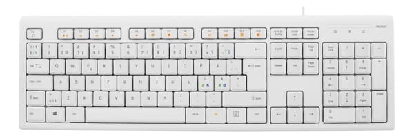 deltaco Keyboard, 105 keys, Nordic layout, USB, white, 13 media keys