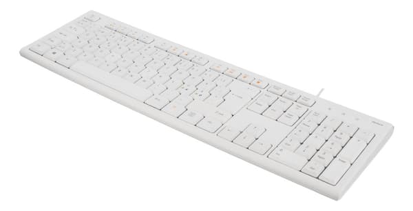 deltaco Keyboard, 105 keys, Nordic layout, USB, white, 13 media keys Valkoinen