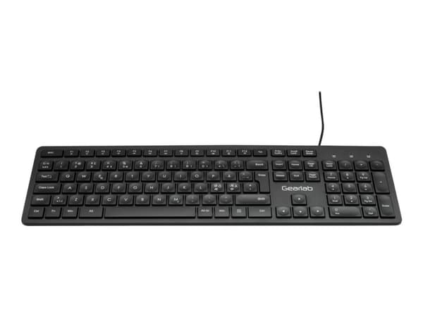 Gearlab GLB211102, Täysikokoinen (100 %), Langallinen, USB, Kalvokytkin, QWERTY, Musta
