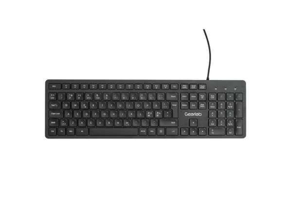 Gearlab GLB211102, Täysikokoinen (100 %), Langallinen, USB, Kalvokytkin, QWERTY, Musta