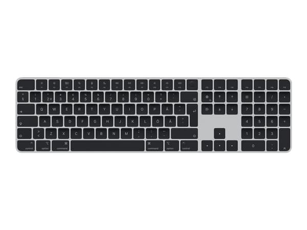 Apple Magic Keyboard with Touch ID and Numeric Keypad - Tangentbord - Bluetooth, USB-C - svensk - black keys Silver, Svart