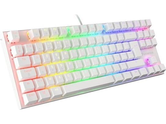 Genesis Keyboard GAMING KEYBOARD GENESIS THOR 303 TKL WHITE FR RGB LIGHTING MECHANICAL BROWN SWITCH