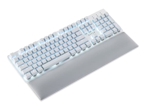 Razer Pro Type Ultra - Tastatur - bakgrunnsbelyst - trådløs - USB-C, Bluetooth, 2.4 GHz - QWERTY - USA - tastsvitsj: Razer Yellow