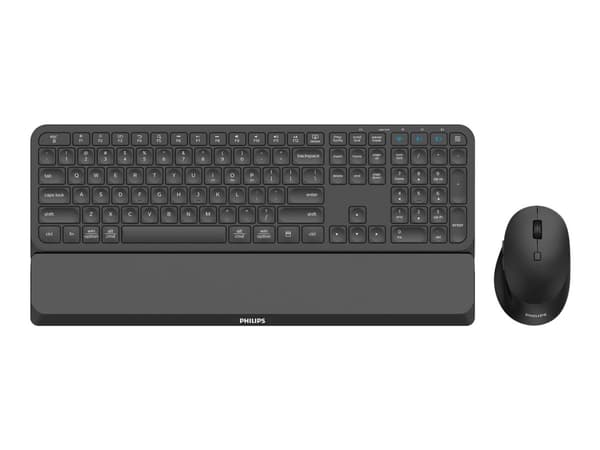 Philips 6000 series SPT6607B - Sats med tangentbord och mus - trådlös - 2.4 GHz, Bluetooth 3.0, Bluetooth 5.0 - QWERTY - svart