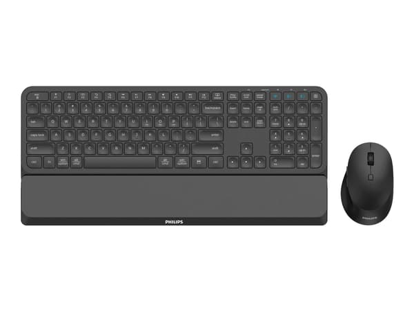 Philips 6000 series SPT6607B - Sats med tangentbord och mus - trådlös - 2.4 GHz, Bluetooth 3.0, Bluetooth 5.0 - QWERTY - svart