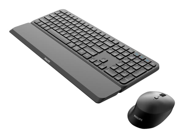 Philips 6000 series SPT6607B - Sats med tangentbord och mus - trådlös - 2.4 GHz, Bluetooth 3.0, Bluetooth 5.0 - QWERTY - svart Svart