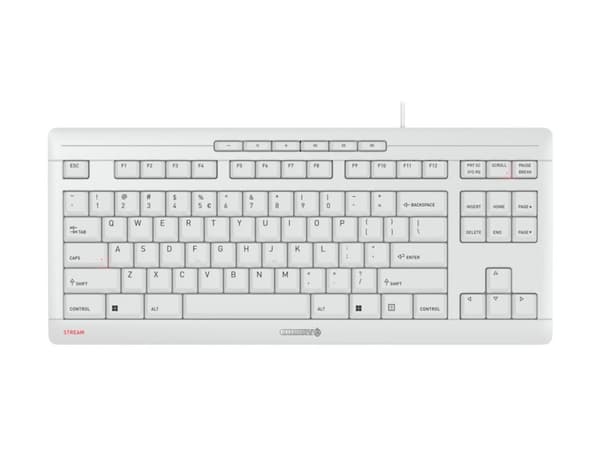 CHERRY STREAM KEYBOARD TKL näppäimistö USB QWERTY englanti Valkoinen