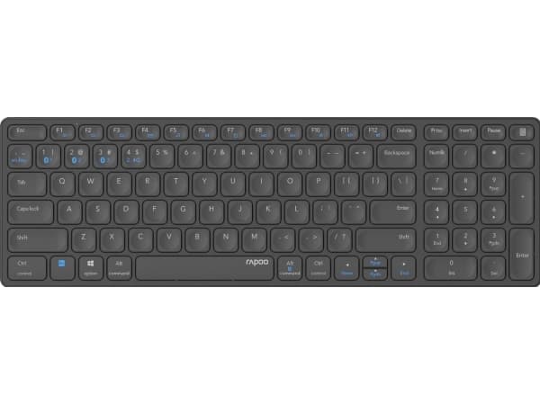 Rapoo RAPOO Keyboard WIRELESS KEYBOARD MULTIMODE E9700M BLADE, 2.4GHz/BT 5.0/BT 3.0 GRAY
