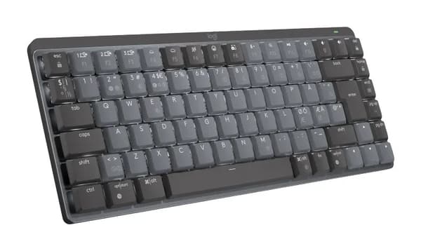 Logitech MX Keys Mechanical Mini - Tastatur - bagbelyst - Bluetooth, 2,4 GHz - Pan Nordic - smakskontakt: GL Taktil - Grafit Grafitt, Grå