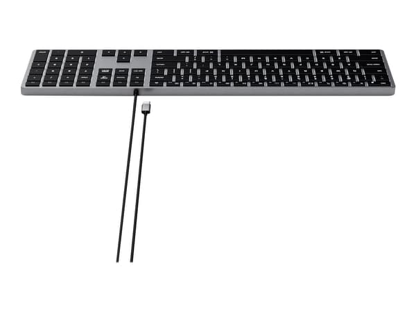 Satechi W3, Täysikokoinen (100 %), USB, QWERTY, Musta, Harmaa