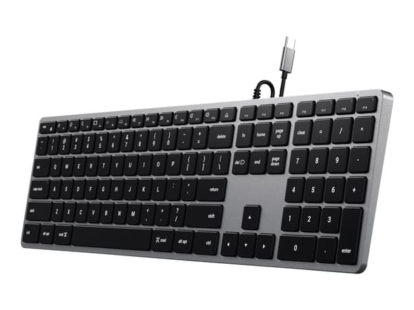 Satechi W3, Täysikokoinen (100 %), USB, QWERTY, Musta, Harmaa musta, Harmaa