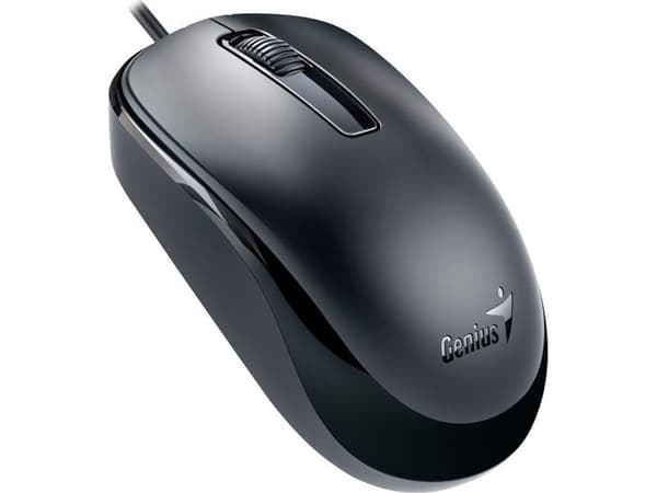 Genius Computer Technology SlimStar C126, Fullstor (100 %), Kabel, USB, QWERTY, Svart, Mus inkluderad