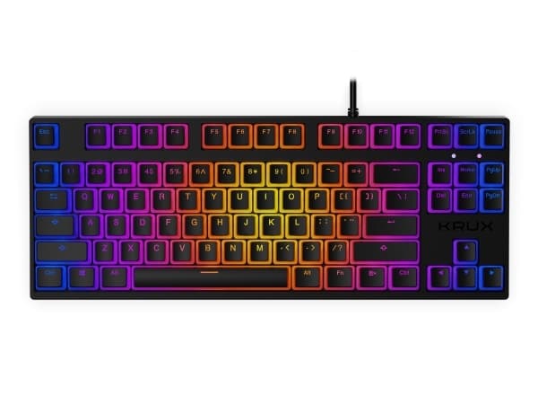 KRUX Atax PRO RGB, Kabel, USB, Mekaniska tangentbrytare, QWERTY, RGB LED, Svart Svart